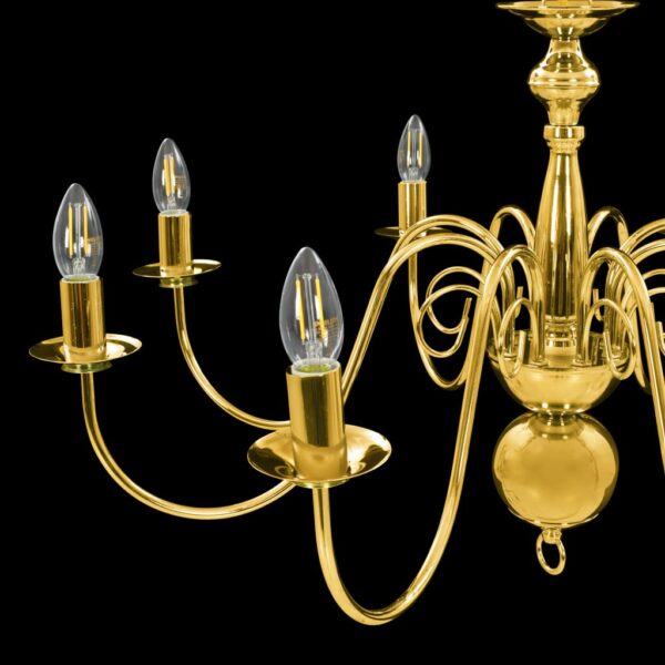 Lustre de 8 lâmpadas E14 dourado - Image 9