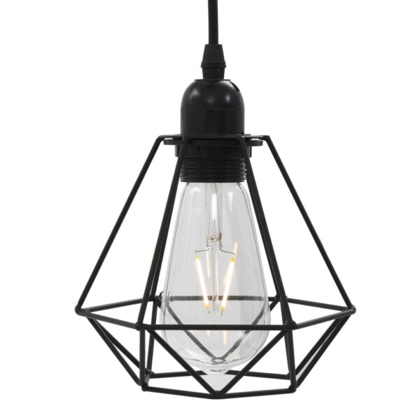 Candeeiro de teto com design diamante 3 lâmpadas E27 preto - Image 5