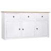 Aparador 135x40x80 cm pinho maciço panama branco