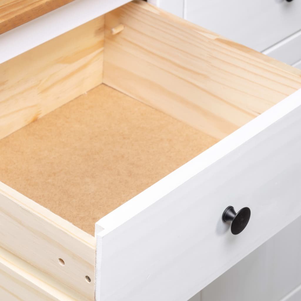 Aparador 135x40x80 cm pinho maciço panama branco - Image 10