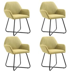 Cadeiras de jantar 4 pcs tecido verde