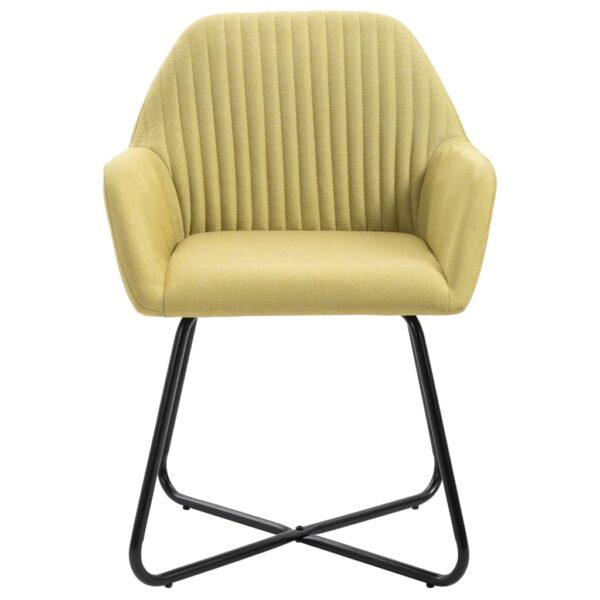 Cadeiras de jantar 6 pcs tecido verde - Image 3