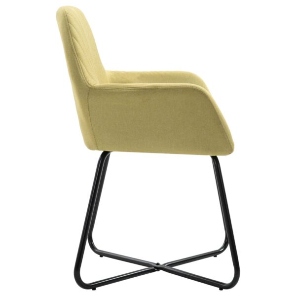 Cadeiras de jantar 6 pcs tecido verde - Image 4