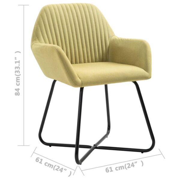 Cadeiras de jantar 6 pcs tecido verde - Image 8