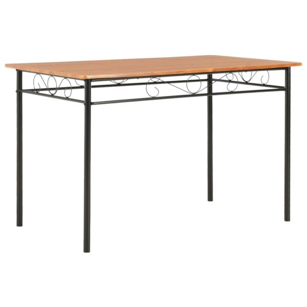 7 pcs conjunto de jantar em MDF e aço castanho - Image 2