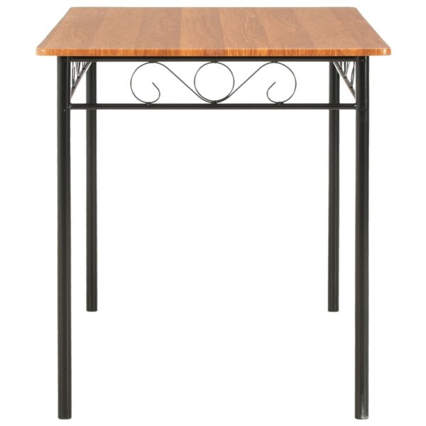 7 pcs conjunto de jantar em MDF e aço castanho - Image 4