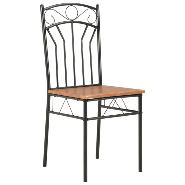 7 pcs conjunto de jantar em MDF e aço castanho - Image 9