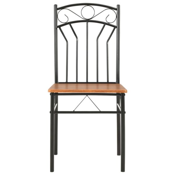 7 pcs conjunto de jantar em MDF e aço castanho - Image 10