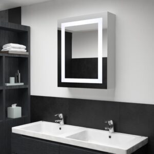 Armário espelhado para casa de banho com LED 50x13x70 cm