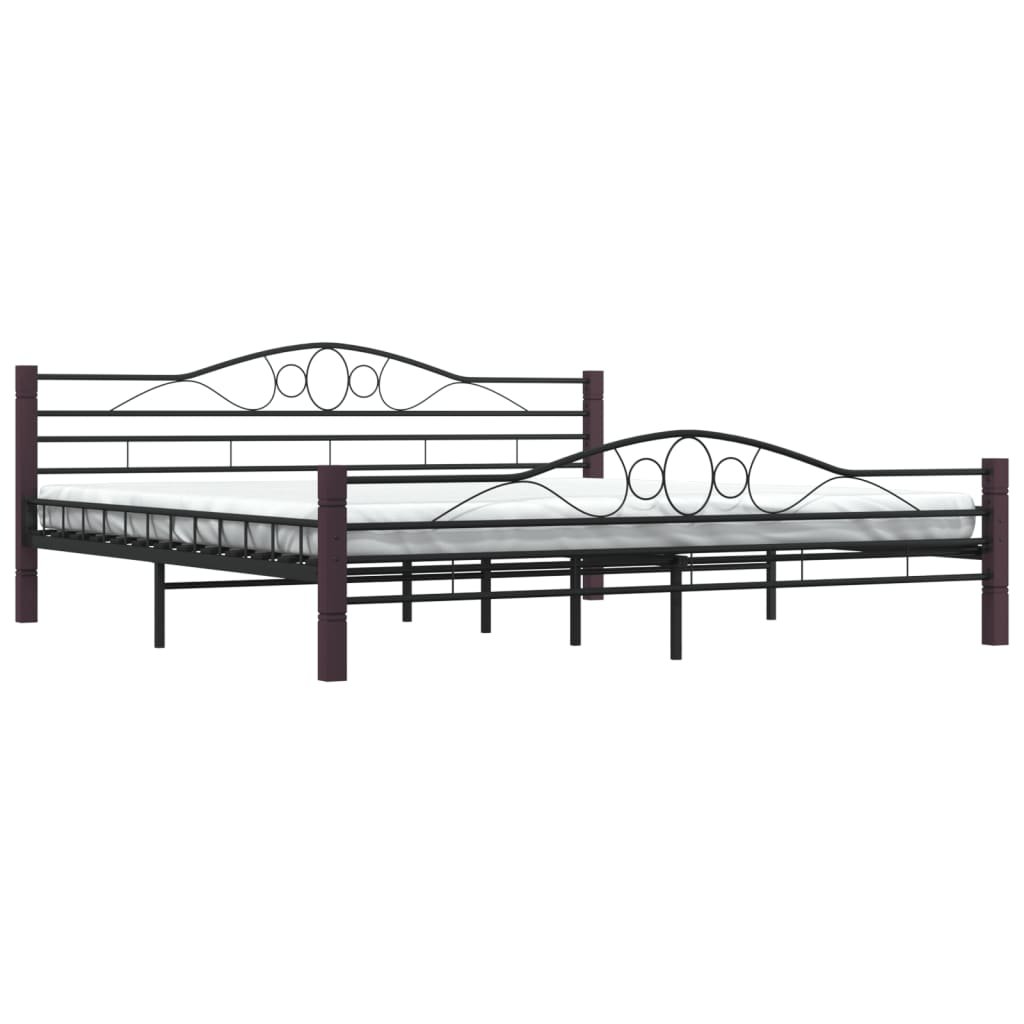Estrutura de cama 200x200 cm metal preto - Image 2