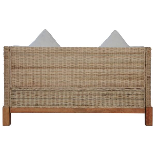 2 pcs conjunto de sofás com almofadões vime natural - Image 9