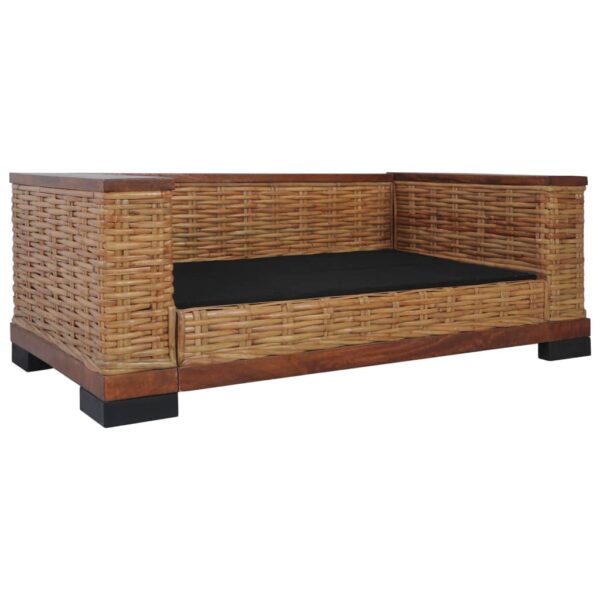 2 pcs conjunto de sofás com almofadões vime natural castanho - Image 9