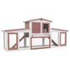 Coelheira exterior grande 204x45x85cm madeira castanho e branco