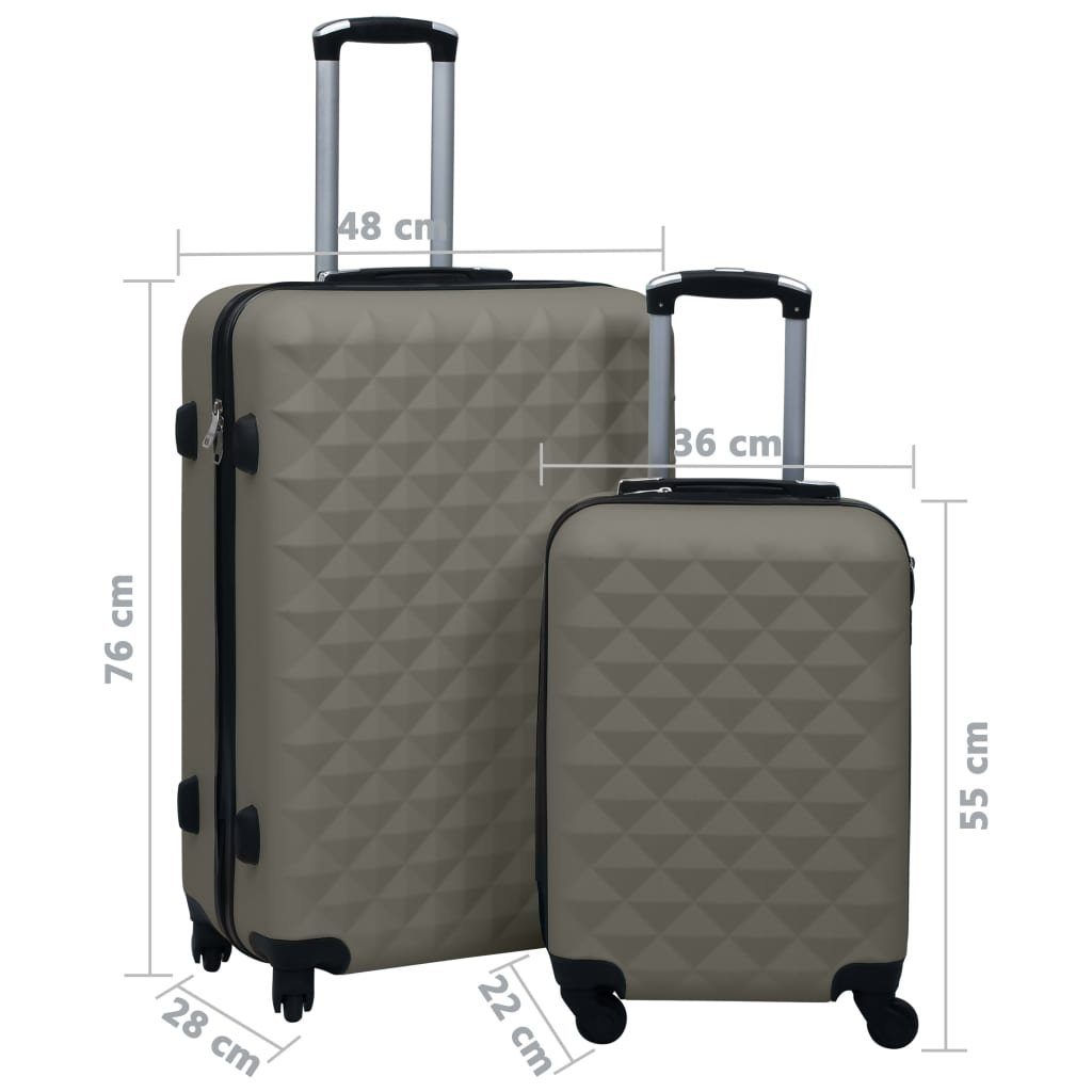 Conjunto de tróleis estojo rígido 2 pcs ABS antracite - Image 12