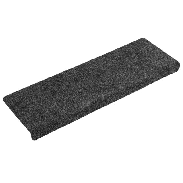 Tapetes de escada 15 pcs 65x21x4 cm tecido agulhado cinza - Image 2