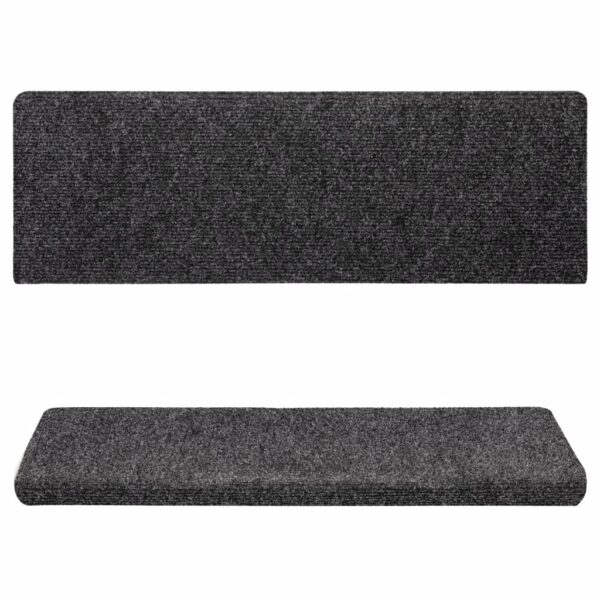 Tapetes de escada 15 pcs 65x21x4 cm tecido agulhado cinza - Image 3