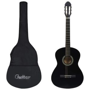12 peças conjunto guitarra clássica iniciantes 4/4 39" preto