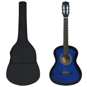 8 pcs conjunto guitarra clássica para iniciantes 3/4 36" azul