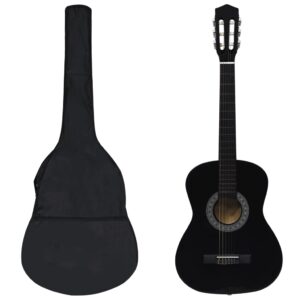 8 peças conjunto guitarra clássica iniciantes 3/4 36" preto