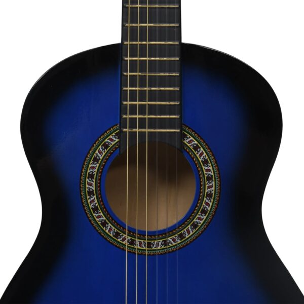 8 pcs conjunto guitarra clássica iniciantes 1/2 34" azul - Image 9
