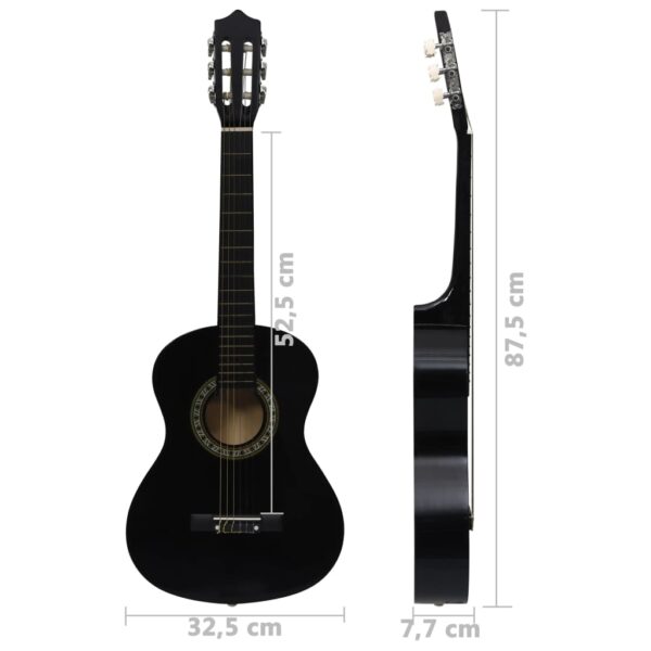 8 pcs conjunto guitarra clássica iniciantes 1/2 34" preto - Image 11