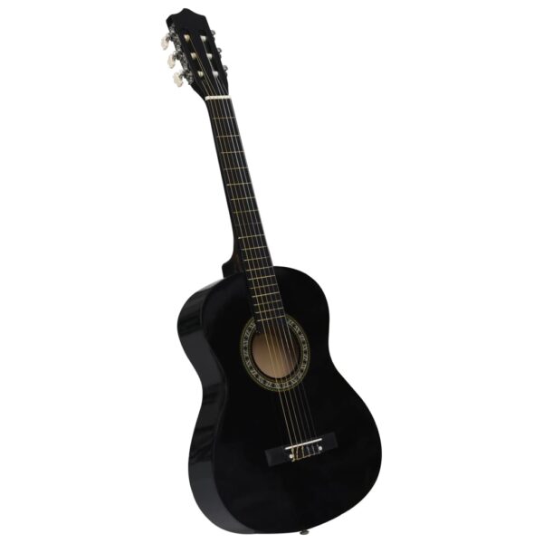 8 pcs conjunto guitarra clássica iniciantes 1/2 34" preto - Image 5
