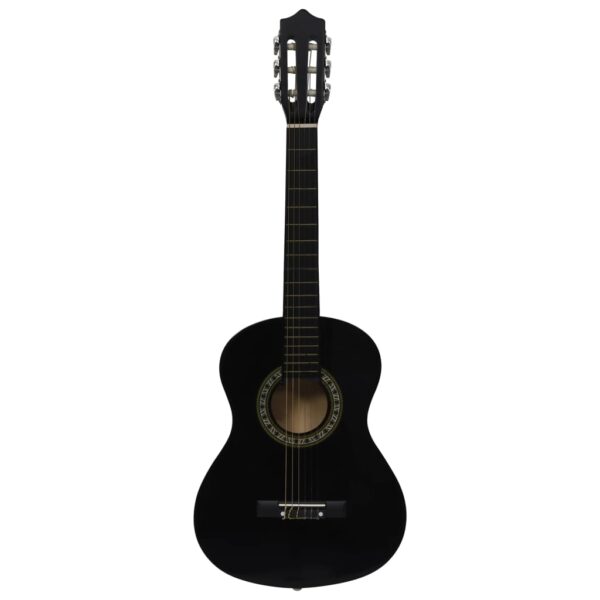 8 pcs conjunto guitarra clássica iniciantes 1/2 34" preto - Image 6