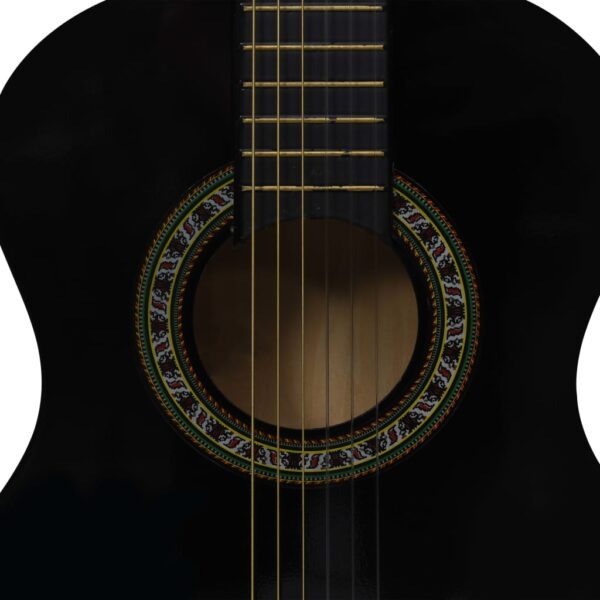 8 pcs conjunto guitarra clássica iniciantes 1/2 34" preto - Image 9