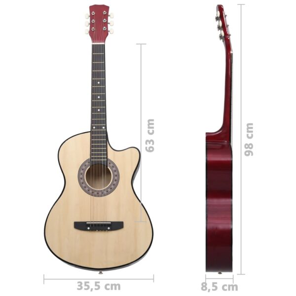 Guitarra acústica cutaway com 6 cordas 38" madeira de tília - Image 7