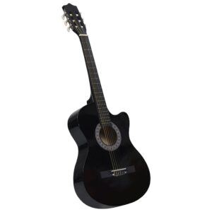 Guitarra clássica cutaway com 6 cordas 38" preto