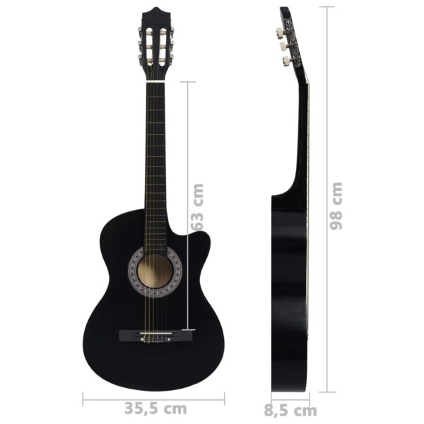 Guitarra clássica cutaway com 6 cordas 38" preto - Image 7