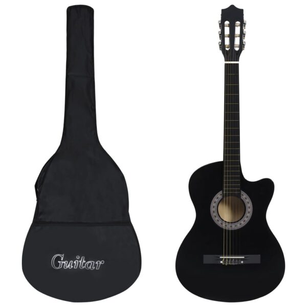12 pcs conjunto de guitarra clássica com 6 cordas 38" preto