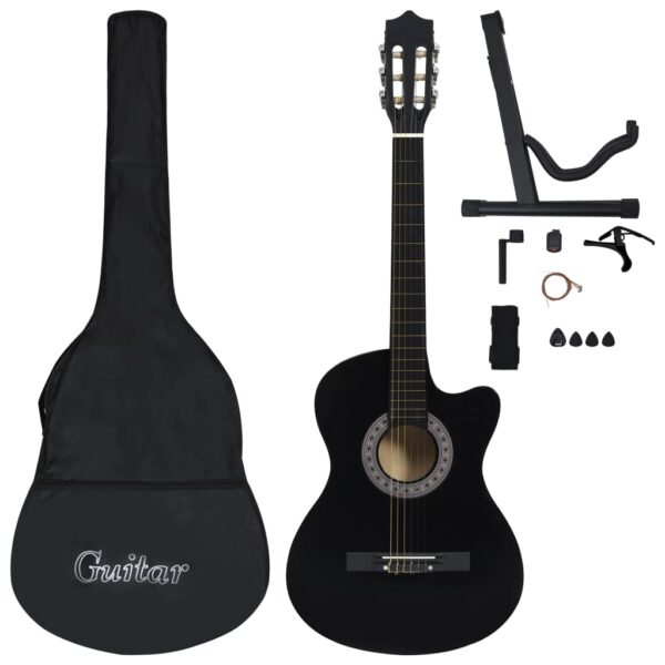 12 pcs conjunto de guitarra clássica com 6 cordas 38" preto - Image 2