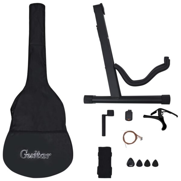 12 pcs conjunto de guitarra clássica com 6 cordas 38" preto - Image 4