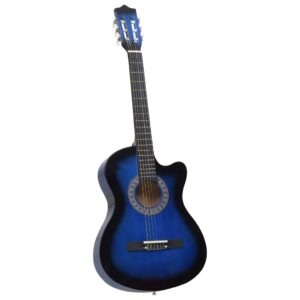 Guitarra clássica cutaway com 6 cordas 38" azul sombreado