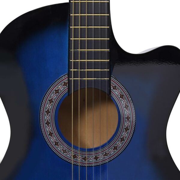 Guitarra clássica cutaway com 6 cordas 38" azul sombreado - Image 5
