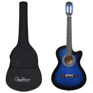 12 pcs conjunto de guitarra clássica com 6 cordas 38" azul
