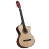 Guitarra clássica cutaway com equalizador e 6 cordas