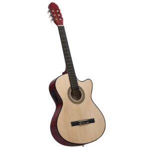 Guitarra clássica cutaway com equalizador e 6 cordas