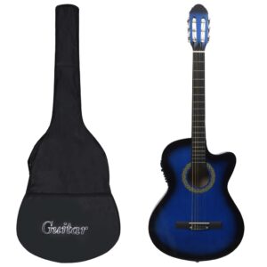 12 pcs conjunto de guitarra com equalizador e 6 cordas azul
