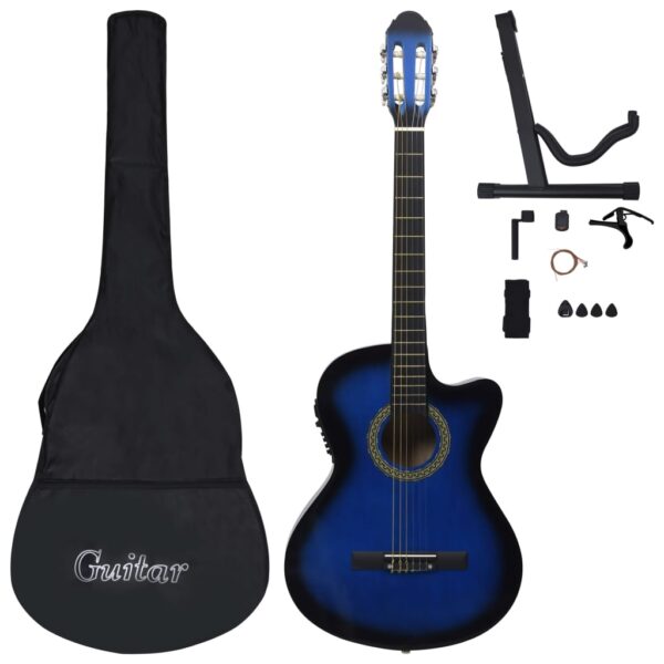 12 pcs conjunto de guitarra com equalizador e 6 cordas azul - Image 2
