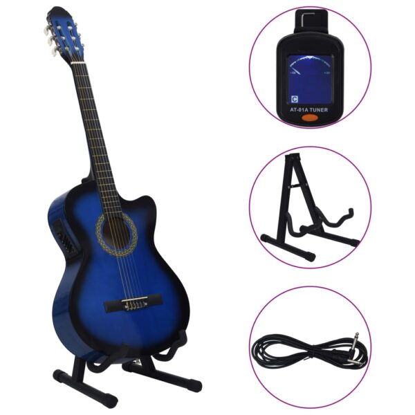 12 pcs conjunto de guitarra com equalizador e 6 cordas azul - Image 3