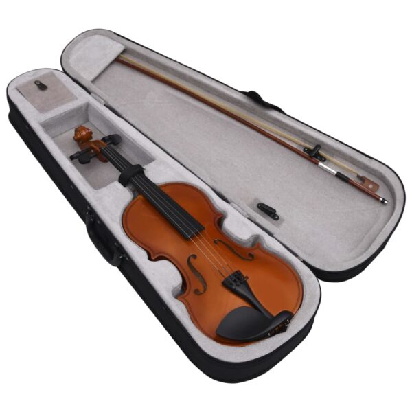 Conj completo violino c/ arco e apoio queixo madeira escura 4/4 - Image 2