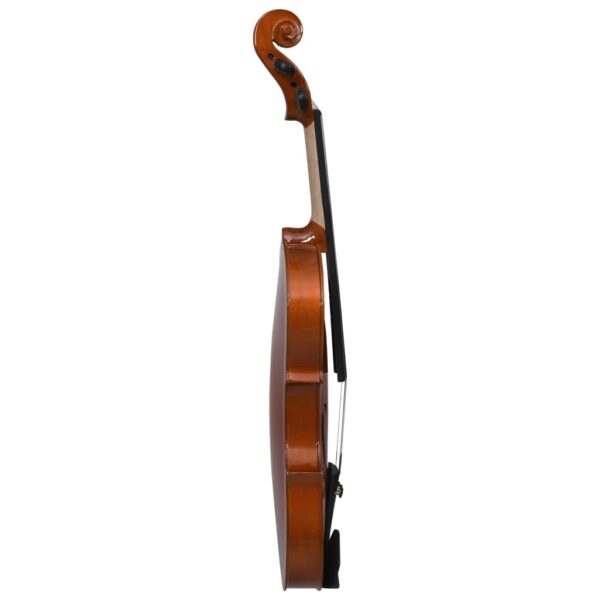 Conj completo violino c/ arco e apoio queixo madeira escura 4/4 - Image 5