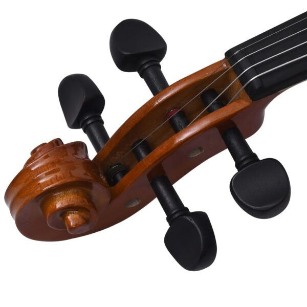 Conj completo violino c/ arco e apoio queixo madeira escura 4/4 - Image 6