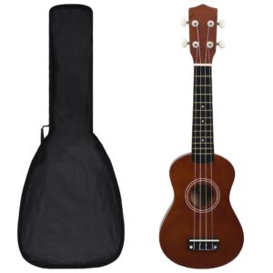 Conjunto ukulele soprano infantil c/ saco madeira escura 21"