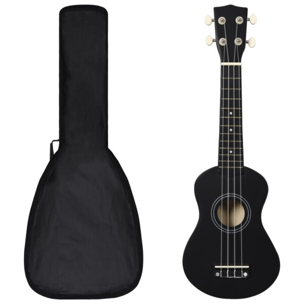 Conjunto ukulele soprano infantil com saco 21" preto