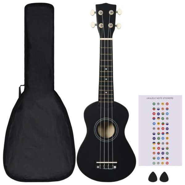 Conjunto ukulele soprano infantil com saco 21" preto - Image 2