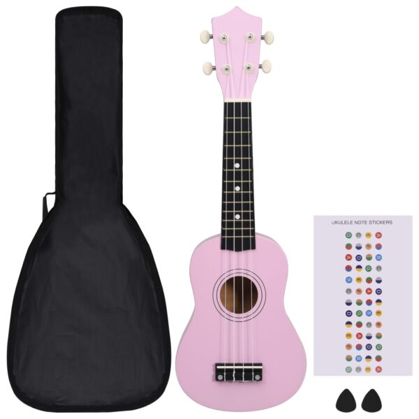 Conjunto ukulele soprano infantil com saco 21" rosa - Image 2
