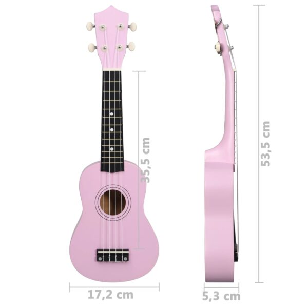 Conjunto ukulele soprano infantil com saco 21" rosa - Image 11